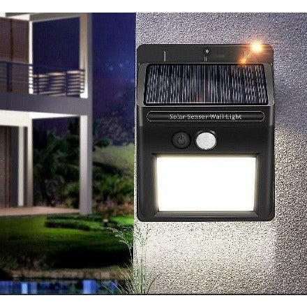 Lampă Solară LED cu Senzor de Mișcare – 64 LED, Fără Cabluri, Montare pe Perete