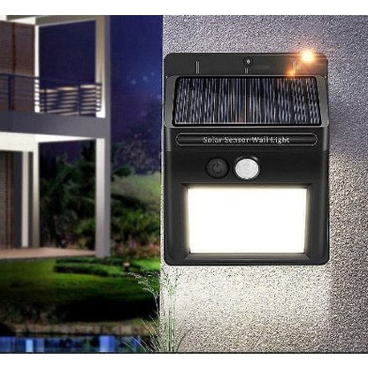 Lampă Solară LED cu Senzor de Mișcare – 64 LED, Fără Cabluri, Montare pe Perete