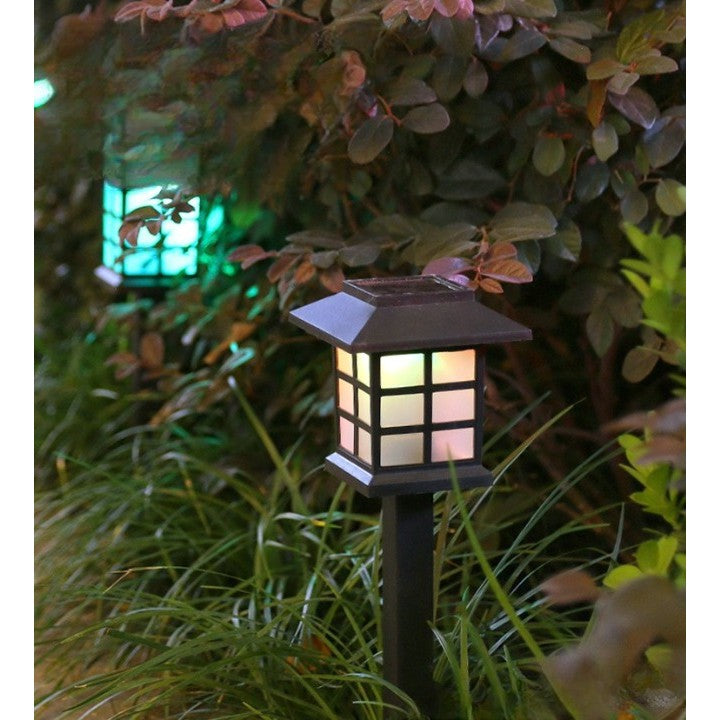 Set 2 x Lampă Solară LED pentru Grădină – Tip Felinar, Lumină Caldă