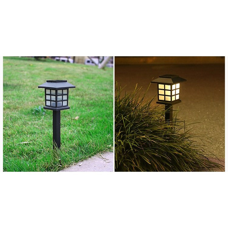 Set 2 x Lampă Solară LED pentru Grădină – Tip Felinar, Lumină Caldă