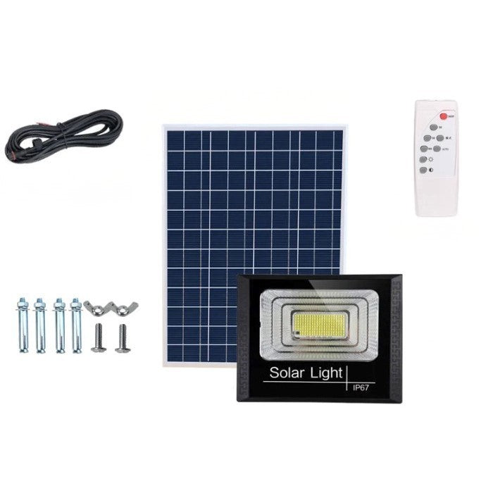 Proiector Solar LED 100W cu Panou Separat – 240 LED, Iluminare Puternică Exterior 60mp
